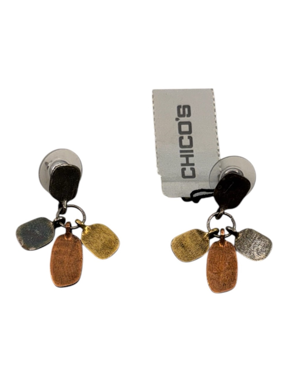 Chico’s mixed metal pierced dangle earrings
